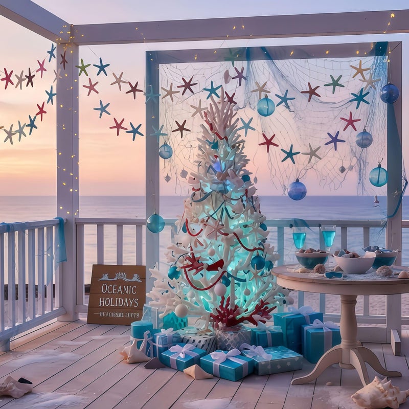 LJY 40 Pieces 2.3 Inches Resin Pencil Finger Starfish with Rope for Christmas Tree Hanging Ornaments Beach Theme Wedding Home Decor & DIY Craft Project, 10 Colors - Image 4